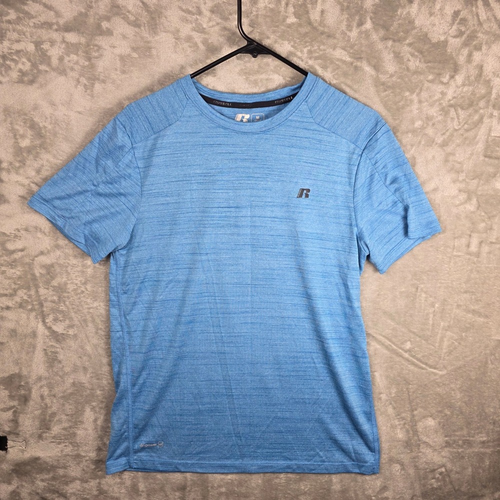 Russell Dri-Power 360 Athletic T-Shirt Blue Men's Size M Moisture Wicking